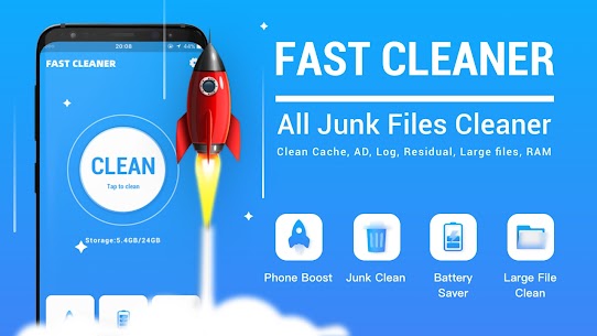 Fast Cleaner – Freeup phone space, junk& boost ram 1