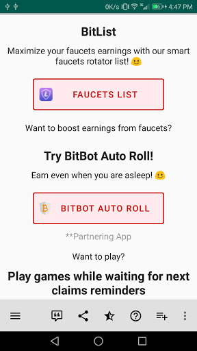 Android application BitList screenshort