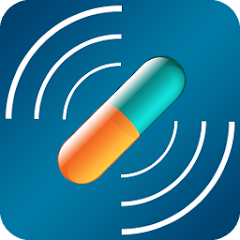 image of an orange and green pill with sound waves