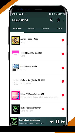 Android application Music World screenshort