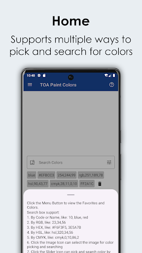 Android application TOA Paint Colors screenshort