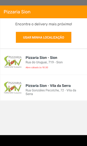 Android application Pizzaria Sion screenshort