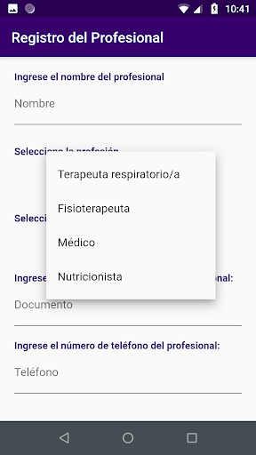 Sala ERApp Screen 2