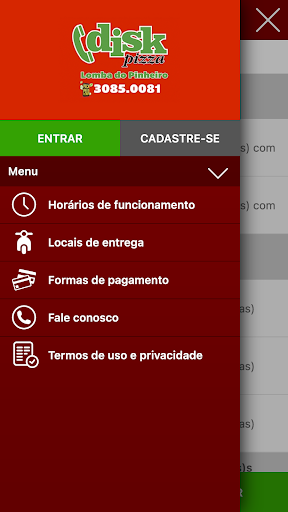 Android application Disk Pizza Pinheiro screenshort