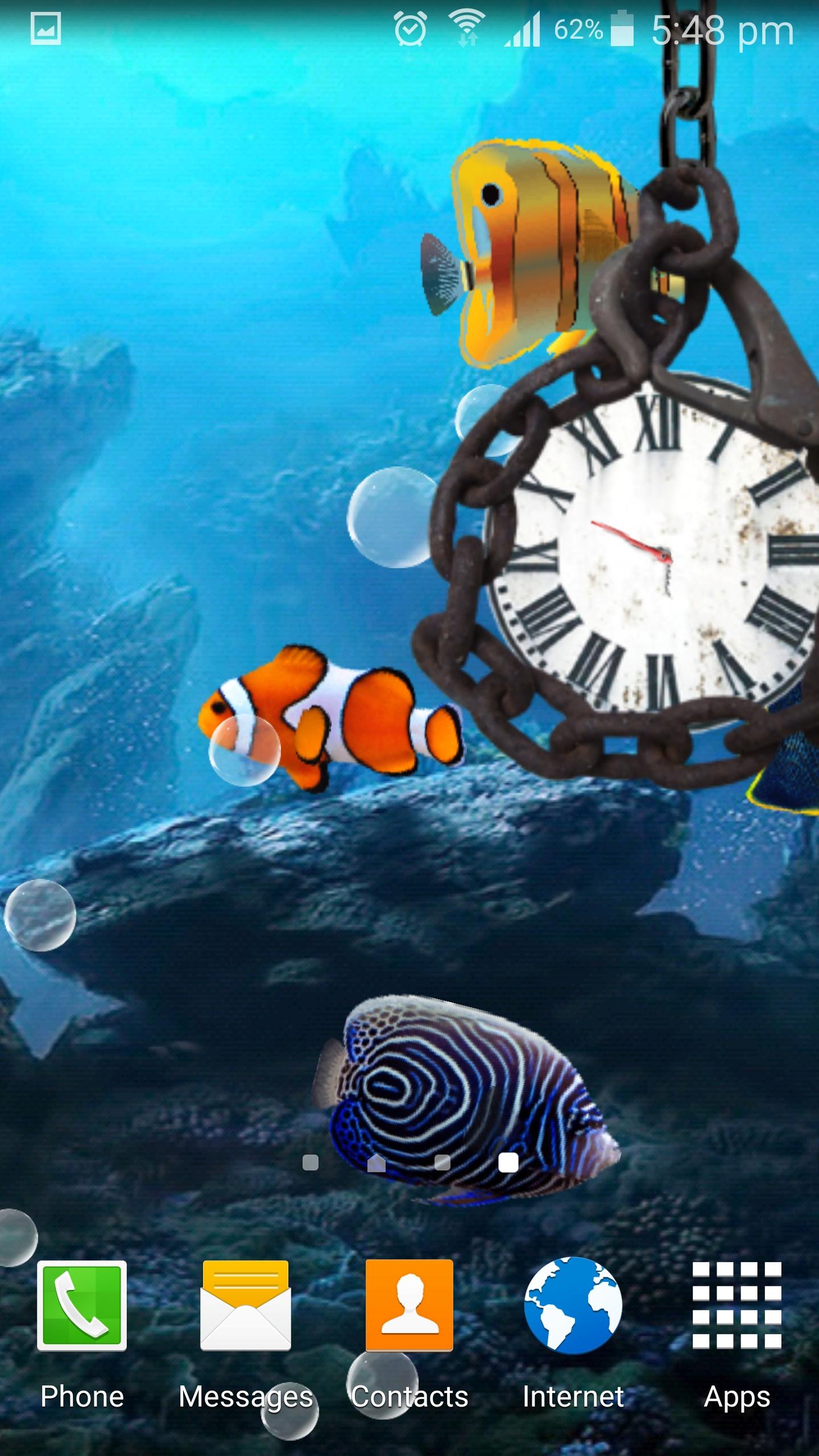 Android application Clock Aquarium Live Wallpaper. screenshort