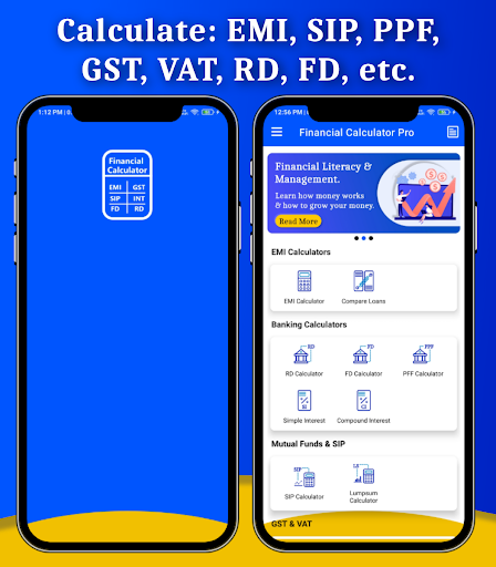 Financial Calculator  EMI, SIP, PPF, FD, RD. Paid