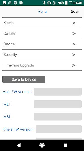 Android application KT-520M Configuration App screenshort