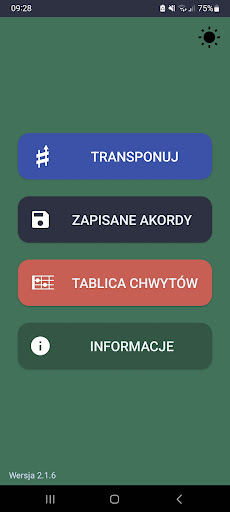 Android application TransUp - transponowanie screenshort