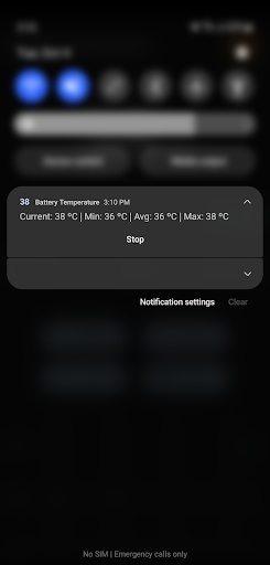 Screenshot of Battery Health Temperature