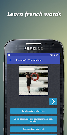 French vocabulary trainer Screen 2
