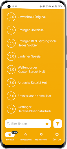 Android application proBiert screenshort