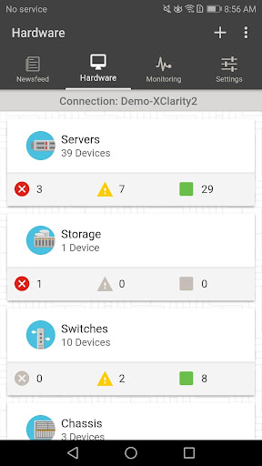 XClarity Mobile by Lenovo Screen 2