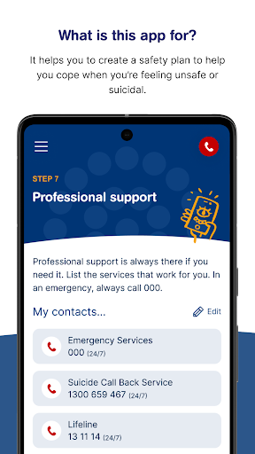 Android application Beyond Now suicide safety plan screenshort