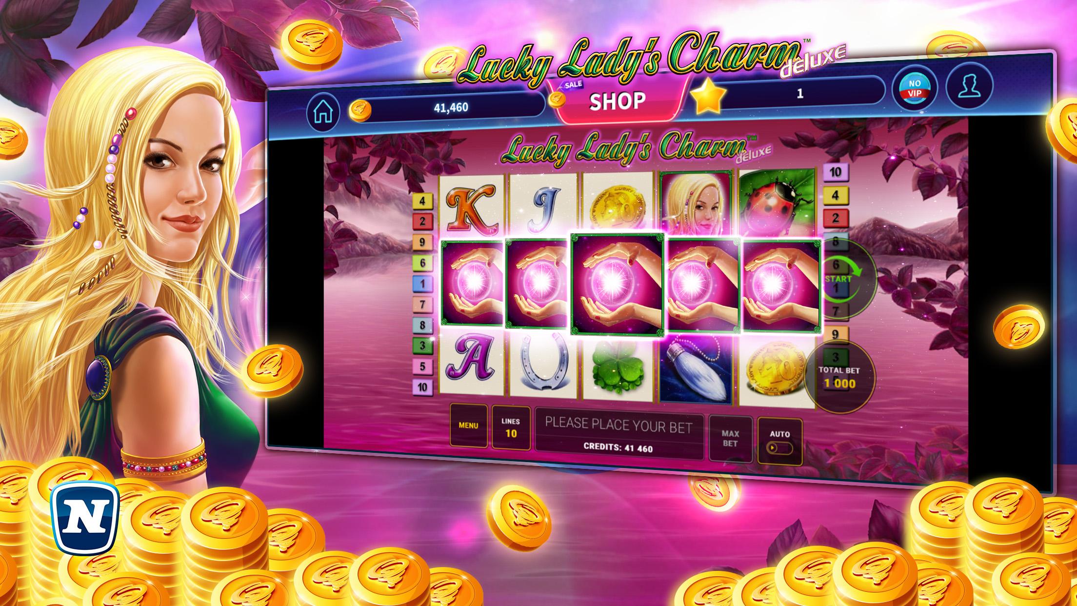 Android application Lucky Lady's Charm Deluxe Casino Slot screenshort