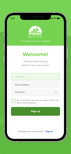 Android application Mowr Rentr screenshort