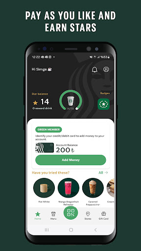 Android application Starbucks Turkey screenshort