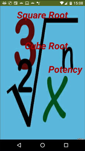Android application Square Root Cube Root Potency screenshort