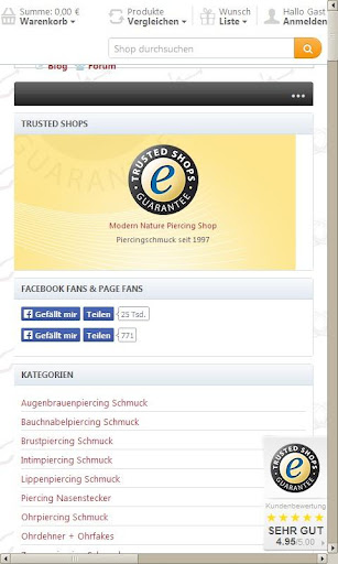 Piercing Schmuck Shop Screen 3