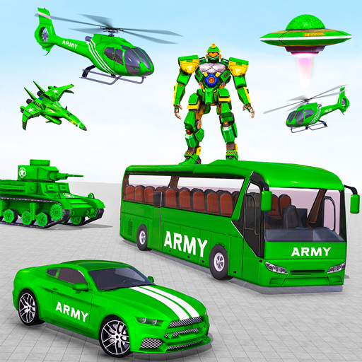 Aflaai Army Bus Robot Car Game 3d APK