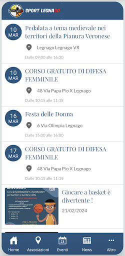 Android application SportLegnaGo screenshort