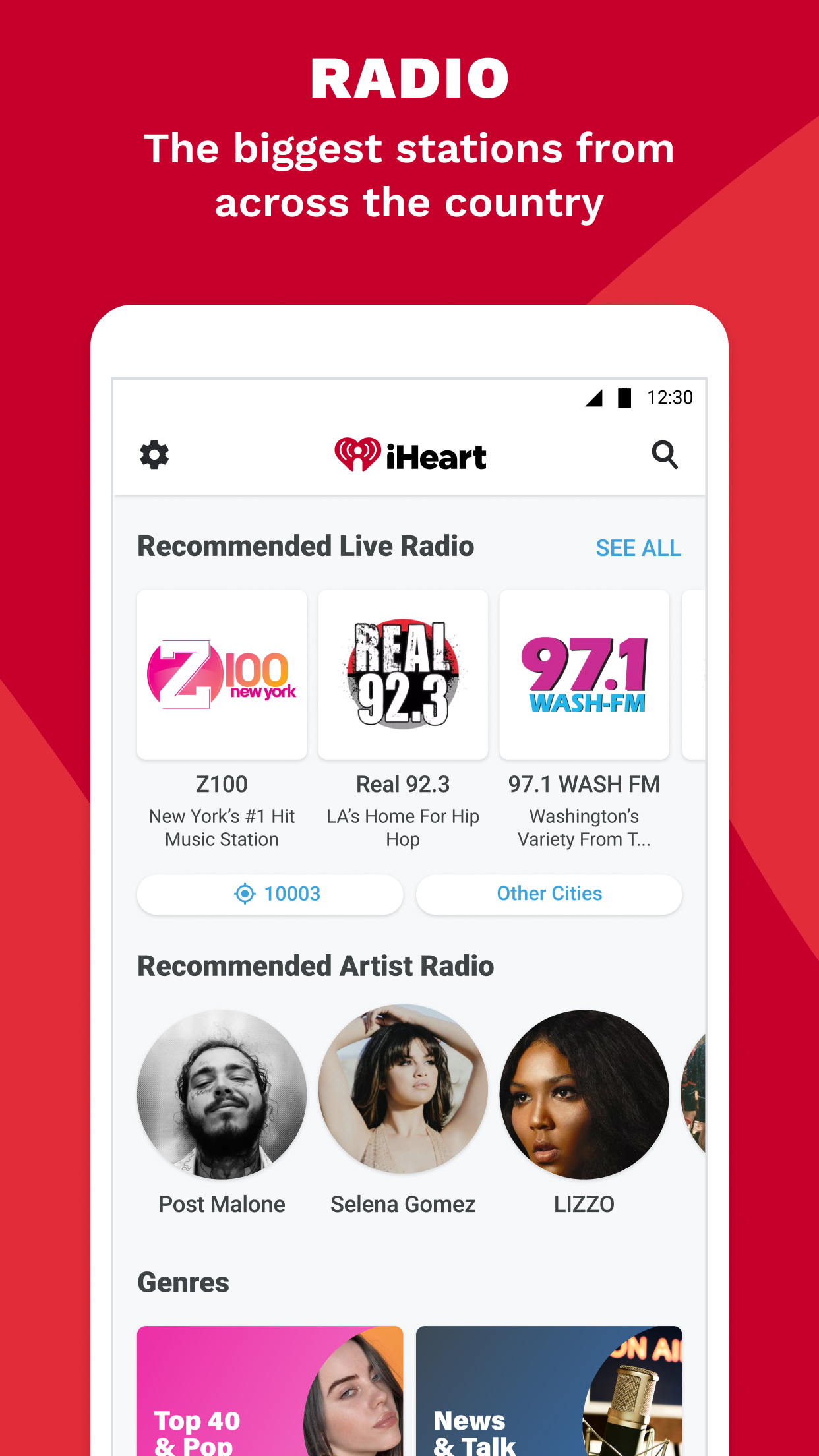 Android application iHeart: Music, Radio, Podcasts screenshort