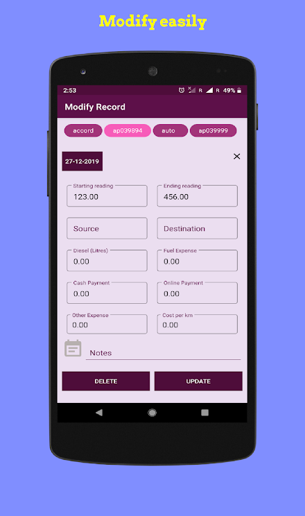 Day to Day Vehicle Maintenance Screen 3