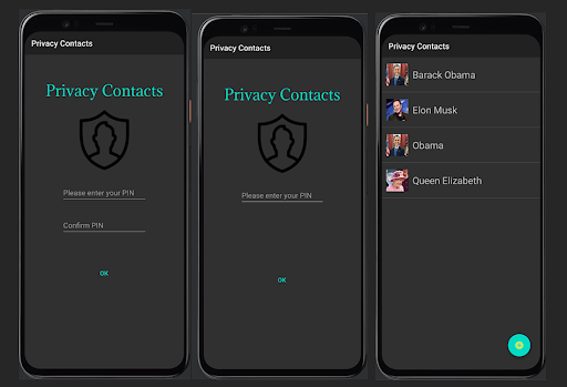 Android application Privacy Contacts screenshort