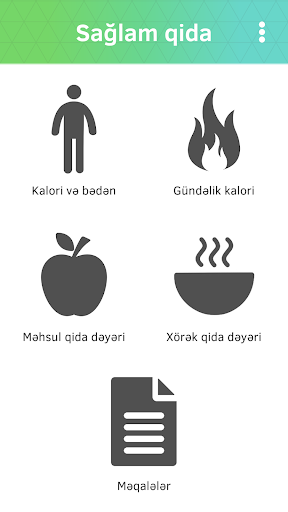 Android application Sağlam qida screenshort