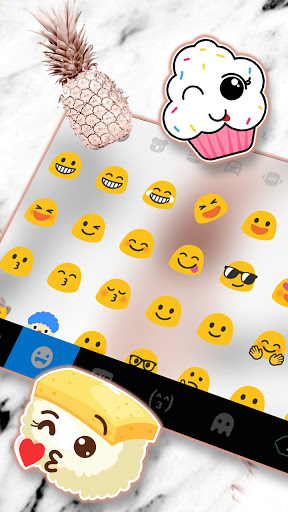 Pineapple Marble Keyboard Back Screen 3