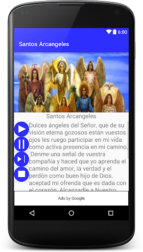 Android application Santos Arcángeles screenshort
