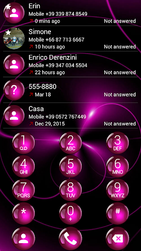Dialer Spheres Pink Theme for Drupe or ExDialer Screenshot 2