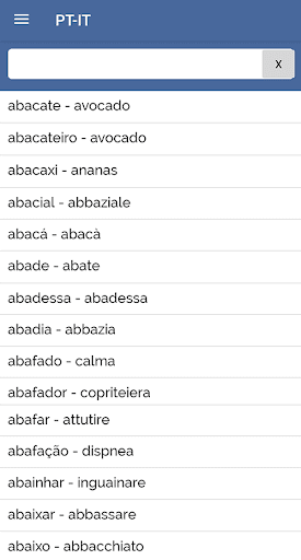 Android application Portuguese Italian Dictionary screenshort