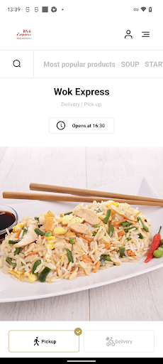 Android application Wok Express screenshort
