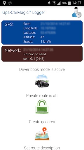 Android application GPS-CarMagic Logger screenshort