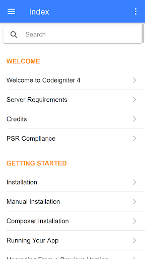 Codeigniter 4 Documentation Screen 2