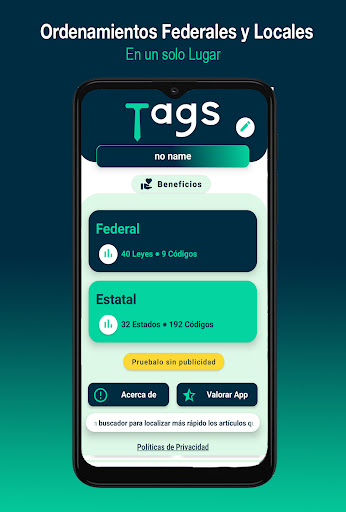 Android application Tags Legislación México screenshort