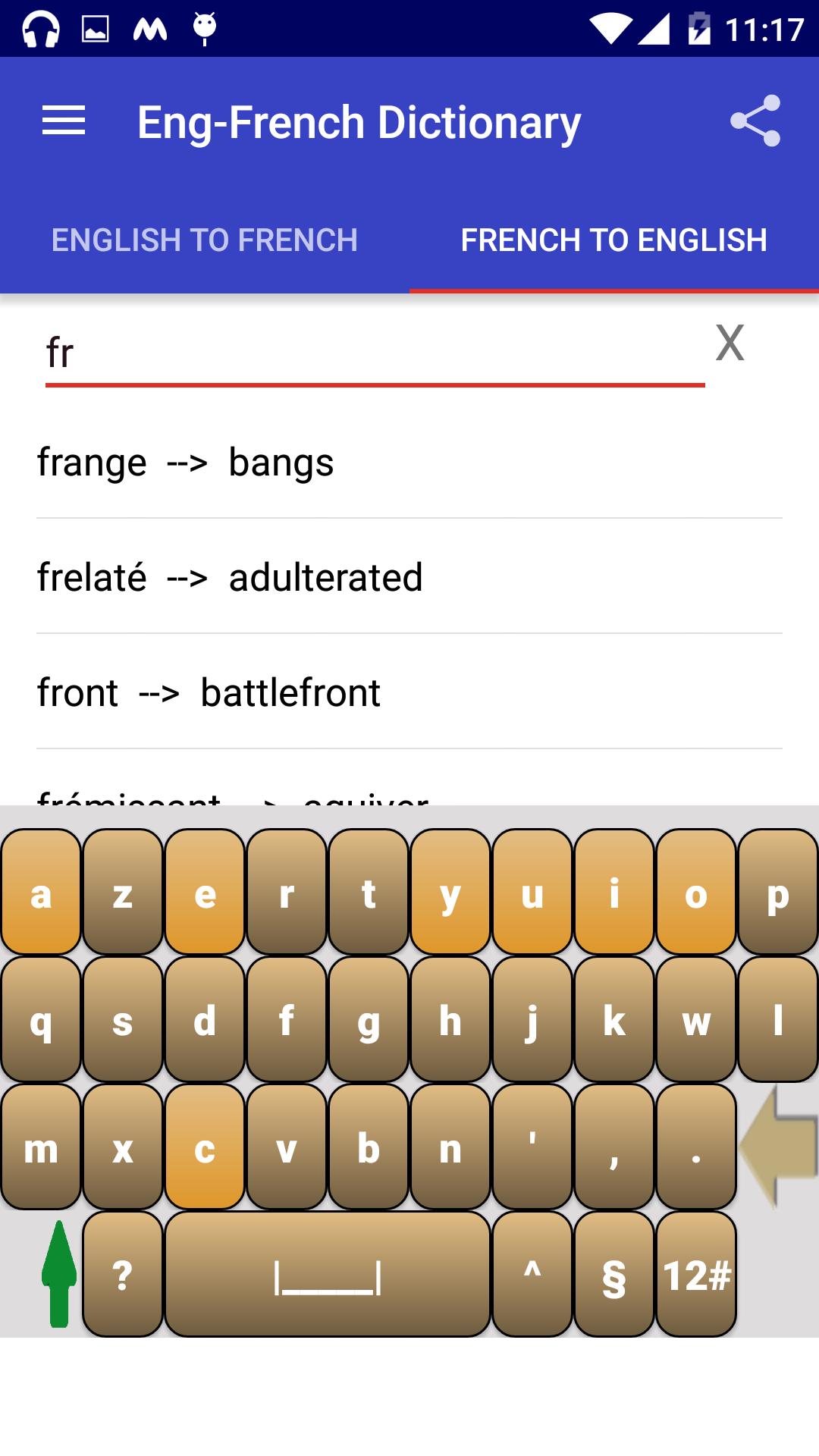 Android application Offline English French Dictionary screenshort