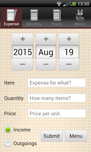 Feather Diary Screen 2