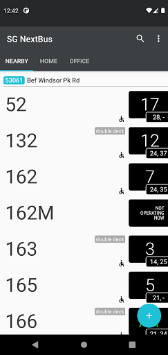 Android application SG NextBus screenshort