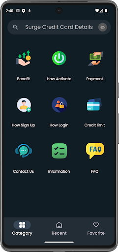 Surge Credit Card Details