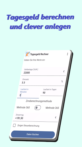 Android application Tagesgeld Rechner screenshort