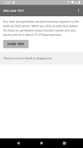Android application DNS leak test screenshort