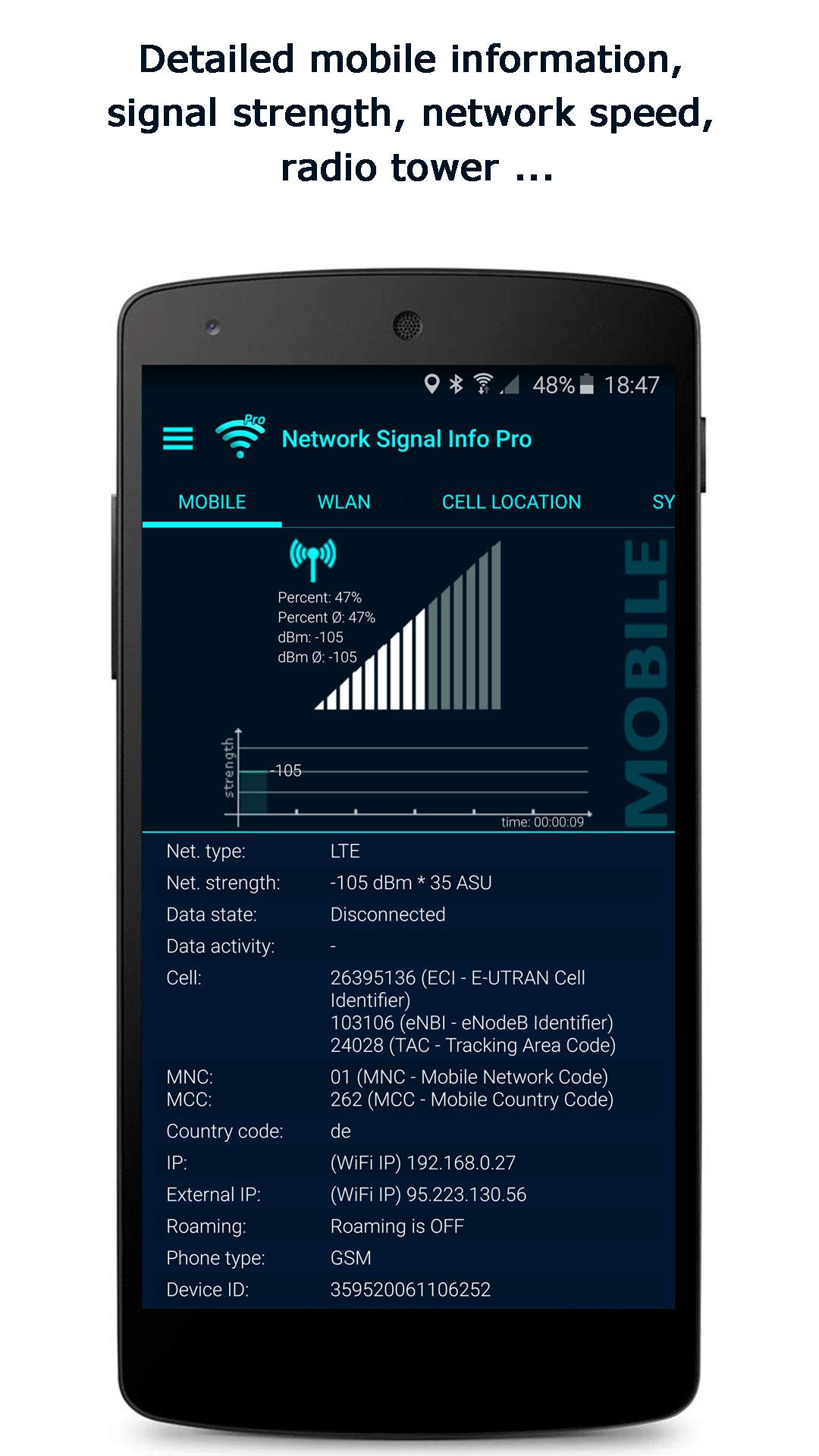 Android application Network Signal Info Pro screenshort