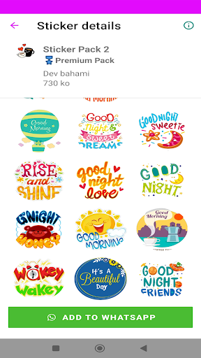 bonjour et bonne nuit stickers Screen 3
