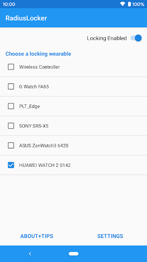Android application RadiusLocker screenshort