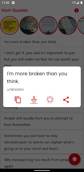 Screenshot 2 Hurt Quotes and Sayings android