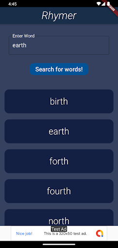 Rhymer: Rhyming words finder Screenshot 4 - AppWisp.com
