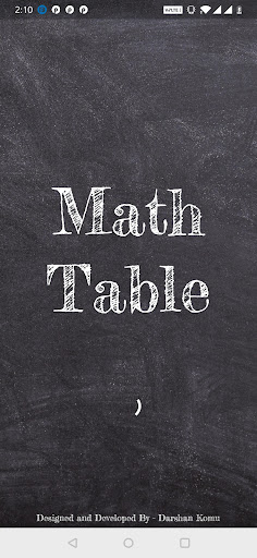 Android application Math Table 1 to 200 screenshort
