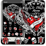 Skull Rose Red Theme icon