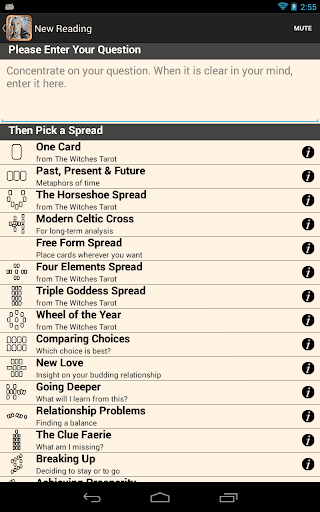 Screenshot of Witches Tarot